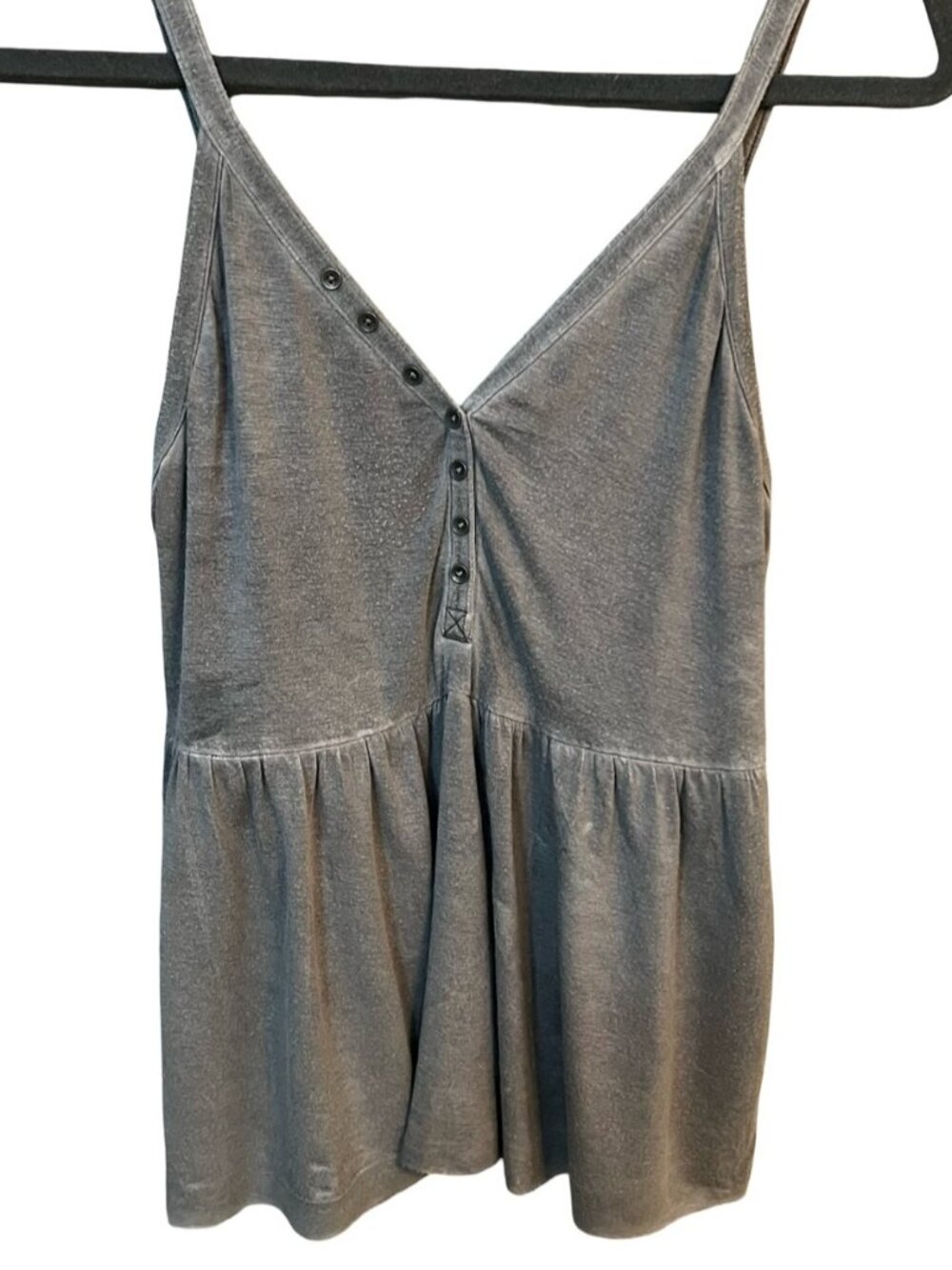 Grey Tank Top Fitted Ribbed Basic Everyday Casual